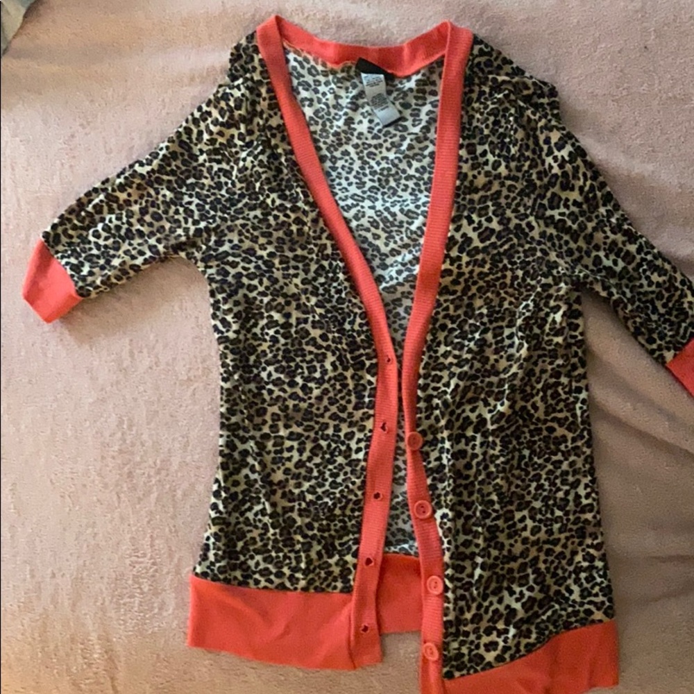 Leopard pink cardigan